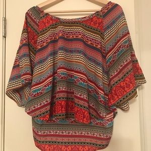 Flowy tribal print top